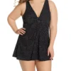 Miraclesuit Plus Size Pin Point Marais Swimdress – Black and White Polka Dot Slimming One Piece -Her Room US miraclesuit mira01 6518835 gs