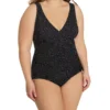 Miraclesuit Plus Size Pin Point Oceanus One Piece Swimsuit – Black & White Polka Dot Tummy Control Wrap -Her Room US miraclesuit mira01 6518988 gs