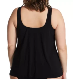 Miraclesuit Plus Size Ursula Black Asymmetrical Underwire Tankini Top – Slimming Flyaway Swimwear -Her Room US miraclesuit mira01 6525727 bs