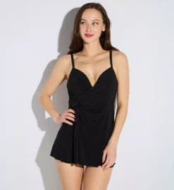 Miraclesuit Black Twisted Sisters Adora – Slimming Underwire One Piece Swimdress