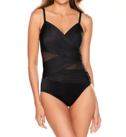 Miraclesuit Midnight Blue Network Mystique – Mesh Inset Slimming Underwire One Piece Swimsuit
