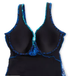 Miraclesuit Ocean Ombre Teal Geometric Wrap Front One Piece Swimsuit -Her Room US miraclesuit mira01 6537580 cs6