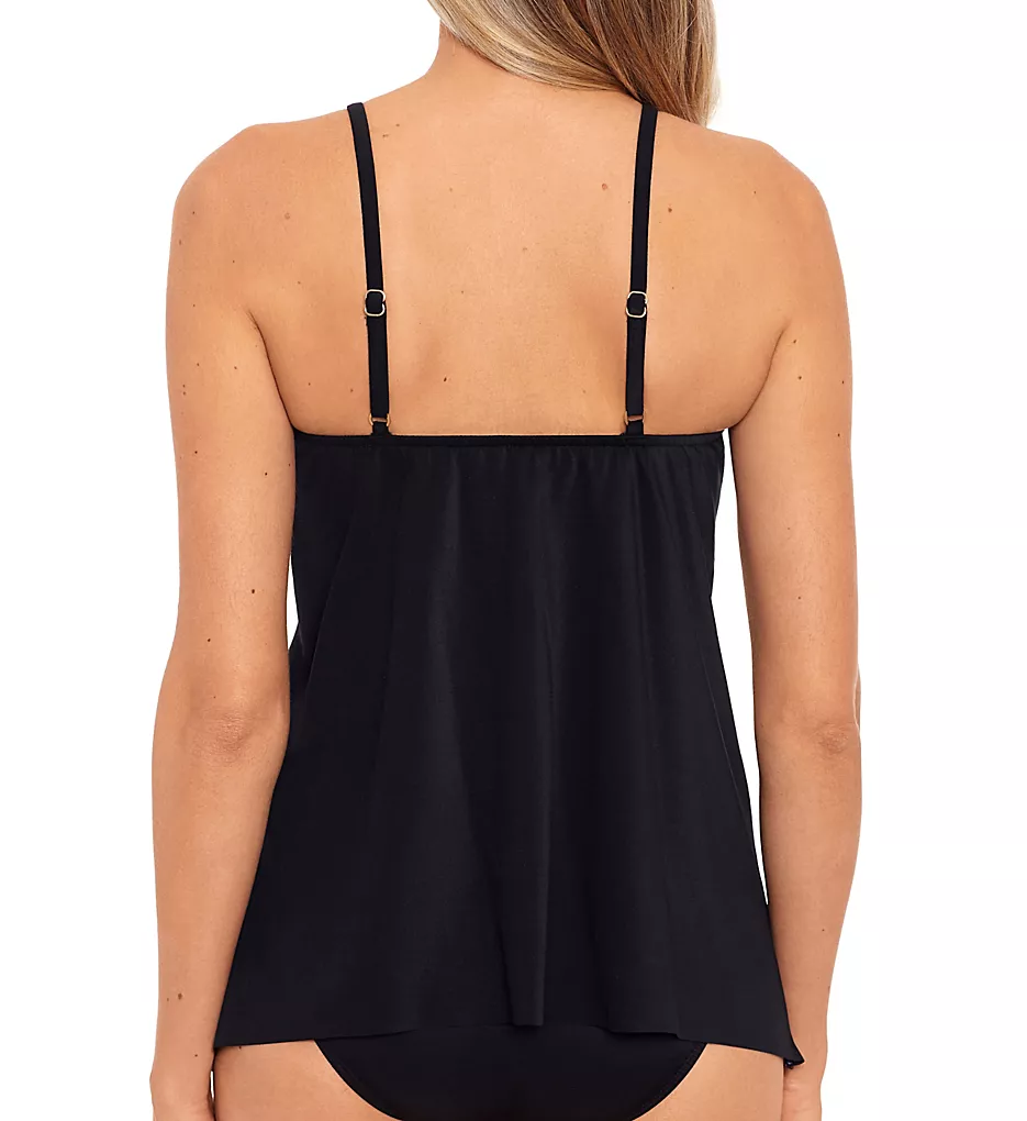 Miraclesuit Kashmir Black and Teal Gold Metallic – Peephole Handkerchief Hem Tankini Top 5 Miraclesuit Kashmir Black and Teal Gold Metallic – Peephole Handkerchief Hem Tankini Top - Image 3