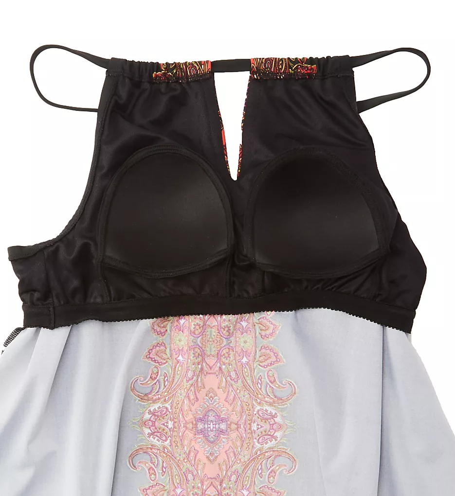 Miraclesuit Kashmir Black and Teal Gold Metallic – Peephole Handkerchief Hem Tankini Top 6 Miraclesuit Kashmir Black and Teal Gold Metallic – Peephole Handkerchief Hem Tankini Top - Image 4