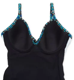 Miraclesuit Amarna Captivate Gold Accented Pattern - Crossover Slimming One Piece Swimsuit -Her Room US miraclesuit mira01 6553650 cs6