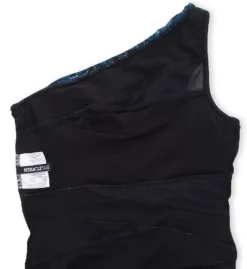 Miraclesuit Titania Jena One Piece Swimsuit – Black Textured One-Shoulder Slimming Swimwear -Her Room US miraclesuit mira01 6554115 cs6