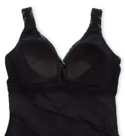 Miraclesuit Plus Size Linked In Oceanus One Piece Swimsuit - Black and Gold Chain Link Tummy Control -Her Room US miraclesuit mira01 6555688 cs6