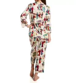 N by Natori Geisha PJ Set - Colorful Asian-Inspired Satin 3/4 Sleeve Sleepwear -Her Room US n by natori nn01 pc6172 bs