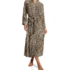 N by Natori Wilderness Leopard Print Long Knit Robe – Silky Lightweight Loungewear -Her Room US n by natori nn01 sc4012 gs