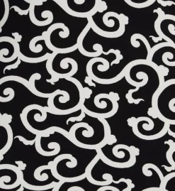 N by Natori Ottoman Cozy Knit Long Robe - Black and White Regal Scroll Print -Her Room US n by natori nn01 sc4044 cs1