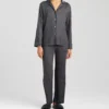 N by Natori Oasis Notch PJ Set – Soft Knit Long Sleeve Sleepwear with Contrast Piping -Her Room US n by natori nn01 sc6143 gs
