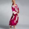 N by Natori Arya Robe – Floral Print Satin Lightweight Sleepwear -Her Room US n by natori nn01 uc4034 gs