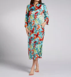 Tropical Breeze Bold Print Zip Caftan -Her Room US n by natori nn01 vc0149 fs