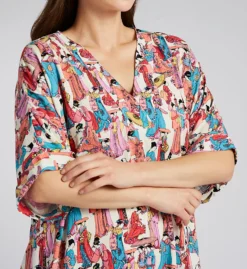 N by Natori Promenade Challis Geisha Print Sleepshirt – V-Neck Kimono Sleeve Rayon Loungewear -Her Room US n by natori nn01 vc2060 cs1