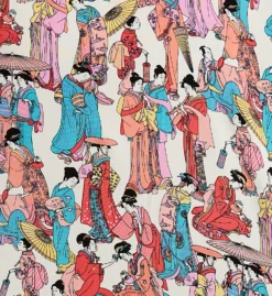 N by Natori Promenade Challis Geisha Print Sleepshirt – V-Neck Kimono Sleeve Rayon Loungewear -Her Room US n by natori nn01 vc2060 cs2