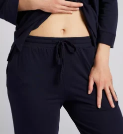 N by Natori Breeze Mandarin PJ Set - Cotton Blend 3/4 Sleeve Sleepwear -Her Room US n by natori nn01 vc6033 cs2