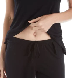 Natori Feather Essentials Black Lace Trim Cami & Long Pant PJ Set – Soft Modal Sleepwear -Her Room US natori nat001 c76129 cs2