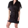 Natori Feathers Satin Wrap with Scalloped Lace – Short Kimono Style Sleep Robe -Her Room US natori nat001 f74057 gs