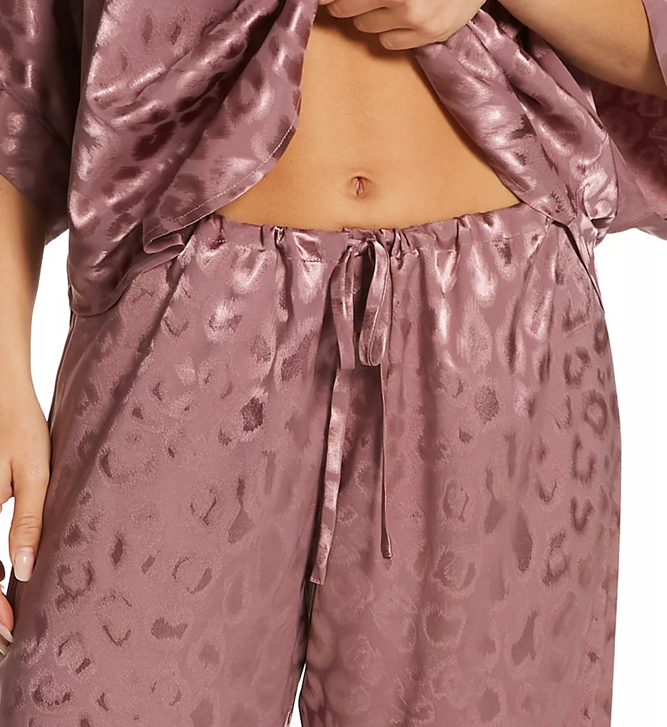 Natori Decadence Leopard Print Kimono PJ Set – Tonal Jacquard Satin Sleepwear 6 Natori Decadence Leopard Print Kimono PJ Set – Tonal Jacquard Satin Sleepwear - Image 4