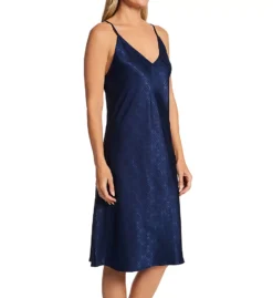 Natori Infinity Jacquard V-Neck Slip - Luxury Stretch Satin Chemise -Her Room US natori nat001 q73064 fs