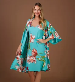 Natori Wild Poppy Floral & Butterfly Wrap Robe – Silky Lightweight 3/4 Sleeve Loungewear 13 Natori Wild Poppy Floral & Butterfly Wrap Robe – Silky Lightweight 3/4 Sleeve Loungewear -Her Room US natori nat001 r74009 cs3