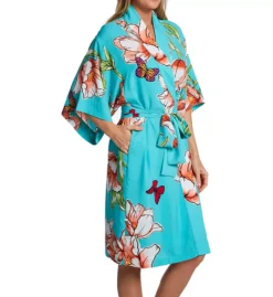 Natori Wild Poppy Floral & Butterfly Wrap Robe – Silky Lightweight 3/4 Sleeve Loungewear 9 Natori Wild Poppy Floral & Butterfly Wrap Robe – Silky Lightweight 3/4 Sleeve Loungewear -Her Room US natori nat001 r74009 fs