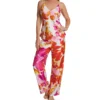 Natori Suisai Watercolor Floral Camisole Pajama Set - Silky V-Neck Top & Drawstring Pants -Her Room US natori nat001 r76019 gs