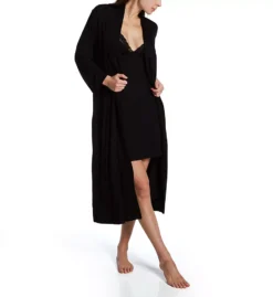 Natori Solid Jersey Feathers Essentials Robe – Standing Collar Long Sleepwear -Her Room US natori nat001 s74129 cs2