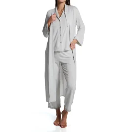 Natori Solid Jersey Feathers Essentials Robe – Standing Collar Long Sleepwear -Her Room US natori nat001 s74129 cs6