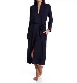 Natori Solid Jersey Feathers Essentials Robe – Standing Collar Long Sleepwear