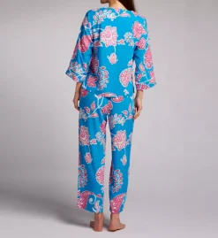 Natori Sanremo PJ Set – Oversized Paisley Print 100% Cotton Capri Pajamas 10 Natori Sanremo PJ Set – Oversized Paisley Print 100% Cotton Capri Pajamas -Her Room US natori nat001 t76144 bs