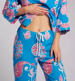 Natori Sanremo PJ Set – Oversized Paisley Print 100% Cotton Capri Pajamas 12 Natori Sanremo PJ Set – Oversized Paisley Print 100% Cotton Capri Pajamas -Her Room US natori nat001 t76144 cs2