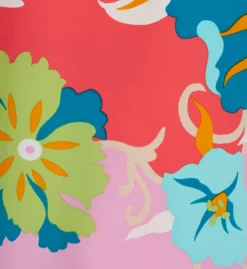 Natori Marbella 34 Inch Multicolor Floral Satin Chemise with Eyelash Lace Trim -Her Room US natori nat001 t78026 cs1