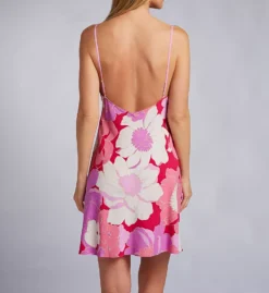 Natori Croisette 34" Floral Satin Chemise – Purple and Pink Multi -Her Room US natori nat001 t78047 bs
