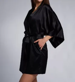 Natori Glamour Wrap Satin Kimono Short Robe - Wrinkle-Resistant Sleepwear -Her Room US natori nat001 u74260 cs3