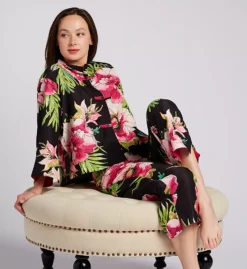 Sonomi Printed Satin PJ Set