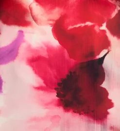 Natori Mizuki Split Neck Watercolor Floral Pajama Set – Matte Satin 3/4 Sleeve Top & Crop Pants -Her Room US natori nat001 w76005 cs3