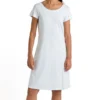 P-Jamas Butterknits Pima Cotton Cap Sleeve Nightgown - Classic Round Neck Sleepwear