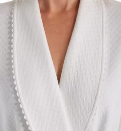 P-Jamas White Quilted Basketweave - Ric Rac Trim Shawl Collar Robe -Her Room US p jamas pj001 358700 cs2
