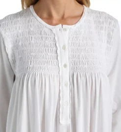 P-Jamas Silvia White Pima Cotton Hand-Smocked Ruffle Nightgown -Her Room US p jamas pj001 silvia cs1