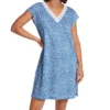 P-Jamas Sweet Leopards Denim Blue Animal Print Pima Cotton Cap Sleeve Chemise -Her Room US p jamas pj001 sld 03 gs