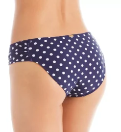 Panache Anya Spot Black & White Polka Dot Gathered Mid-Rise Swim Bottom -Her Room US panache pana01 sw1019 bs