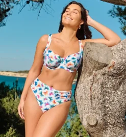 Panache Flutter Olivia Jewel-Tone Geometric Butterfly – Origami Print Underwire Full Cup Swim Top -Her Room US panache pana01 sw1722a cs1