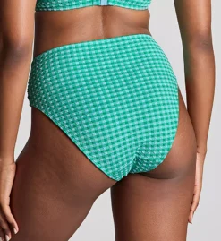 Panache Blue and White Gingham Ruched High-Waisted Midi Brief Swim Bottom -Her Room US panache pana01 sw1729 bs