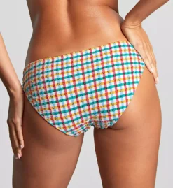 Panache Seersucker Blue Gingham Brazilian Swim Bottom – Vintage Textured Cheeky Bikini -Her Room US panache pana01 sw1756a bs