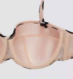 Panache Amalfi Ella Pink Polka Dot Twist Bandeau Bikini Top - Underwire Convertible Swimwear -Her Room US panache pana01 sw1763 cs6