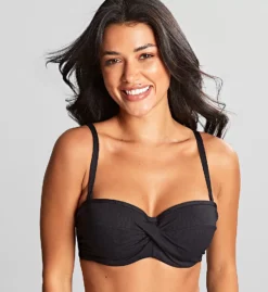 Panache Spirit Ella Twist Bandeau Swim Top - Textured Underwire Convertible Bikini -Her Room US panache pana01 sw1763a fs