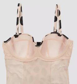 Panache Amalfi Tatiana Navy with White Polka Dot – Twist Bandeau Underwire One Piece Swimsuit -Her Room US panache pana01 sw1770 cs6