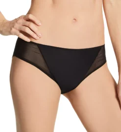 Panache Onyx Chic Black Sheer Mesh Side Classic Brief Swim Bottom -Her Room US panache pana01 sw1916 fs