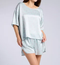 PJ Harlow Brie Floral Print Satin Tee – Luxury Short Sleeve Loose Fit Lounge Top 14 PJ Harlow Brie Floral Print Satin Tee – Luxury Short Sleeve Loose Fit Lounge Top -Her Room US pj harlow pjha01 brie cs2